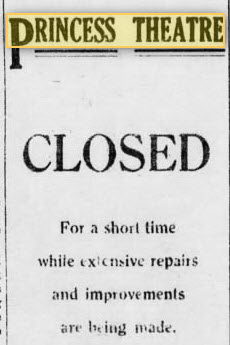 Princess Theatre - 05 Jan 1922 (newer photo)